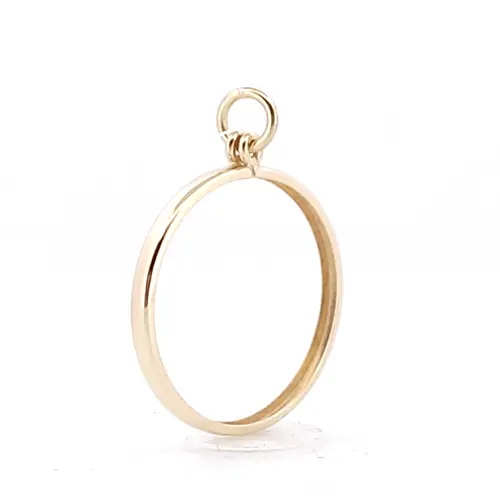 9ct Gold  Plain Lightweight Half Sovereign Coin Mount Pendant - JSP019-H