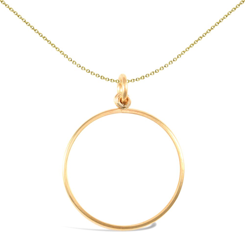 9ct Gold  Plain Lightweight Half Sovereign Coin Mount Pendant - JSP019-H