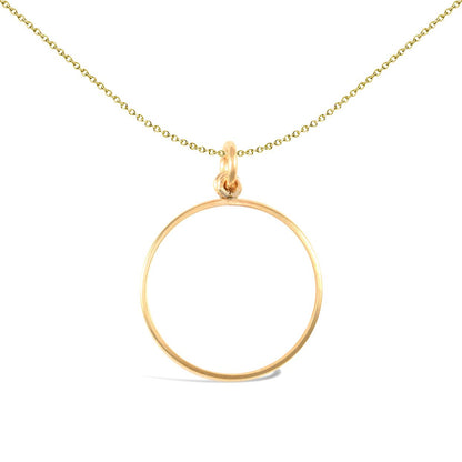 9ct Gold  Plain Lightweight Quarter Sovereign Coin Mount Pendant - JSP019-Q