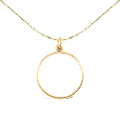 9ct Gold  Plain Lightweight Quarter Sovereign Coin Mount Pendant - JSP019-Q