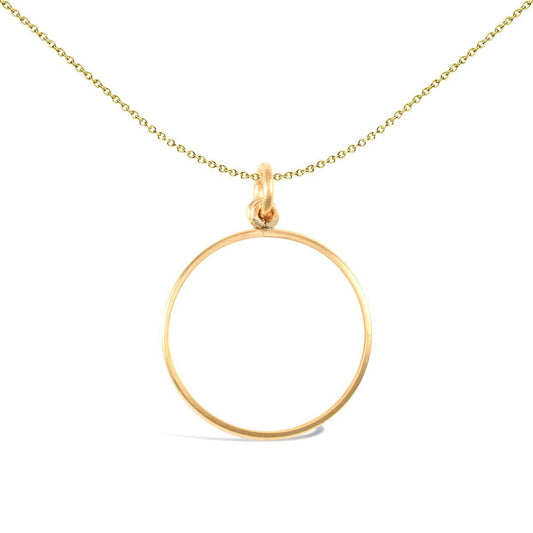 9ct Gold Plain Lightweight Quarter Sovereign Coin Mount Pendant - JSP019-Q