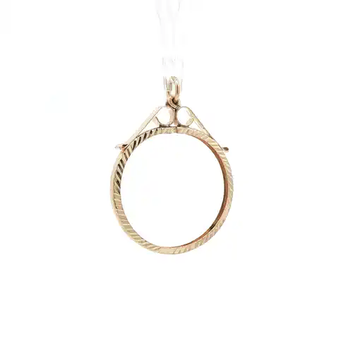 9ct Gold  Diamond Cut Scroll Top Full Sovereign Coin Mount Pendant - JSP021-F