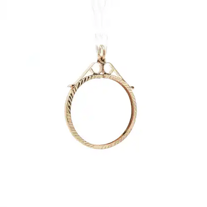 9ct Gold  Diamond Cut Scroll Top Full Sovereign Coin Mount Pendant - JSP021-F