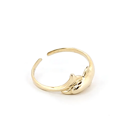 Ladies Solid 9ct Gold  Dolphin Wrap Toe Ring - JTR001