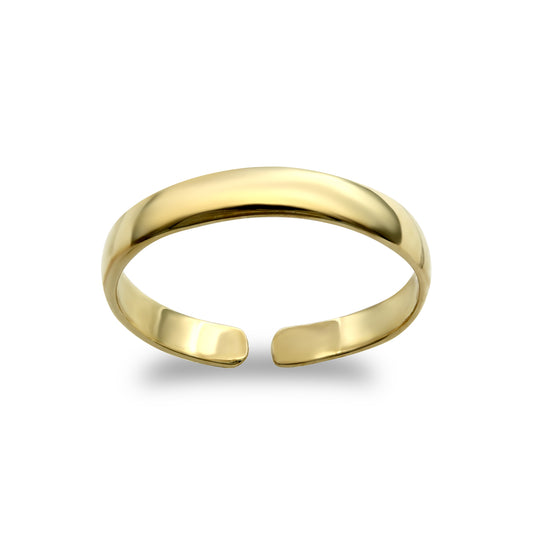 Ladies Solid 9ct Gold  D-Shape Band Toe Ring 2.5mm - JTR003
