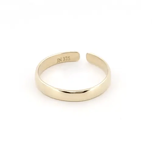 9ct Gold  Elegant Minimalist D-Shape Band Toe Ring 2.5mm - JTR003