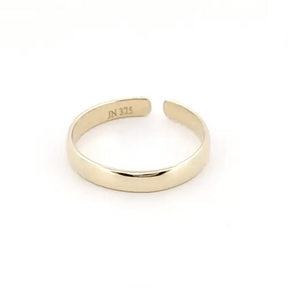 9ct Gold  Elegant Minimalist D-Shape Band Toe Ring 2.5mm - JTR003
