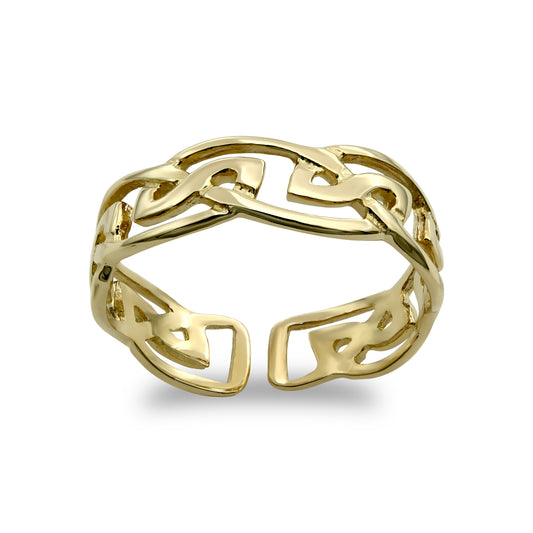 Ladies Solid 9ct Gold  Celtic Filigree Band Toe Ring - JTR007