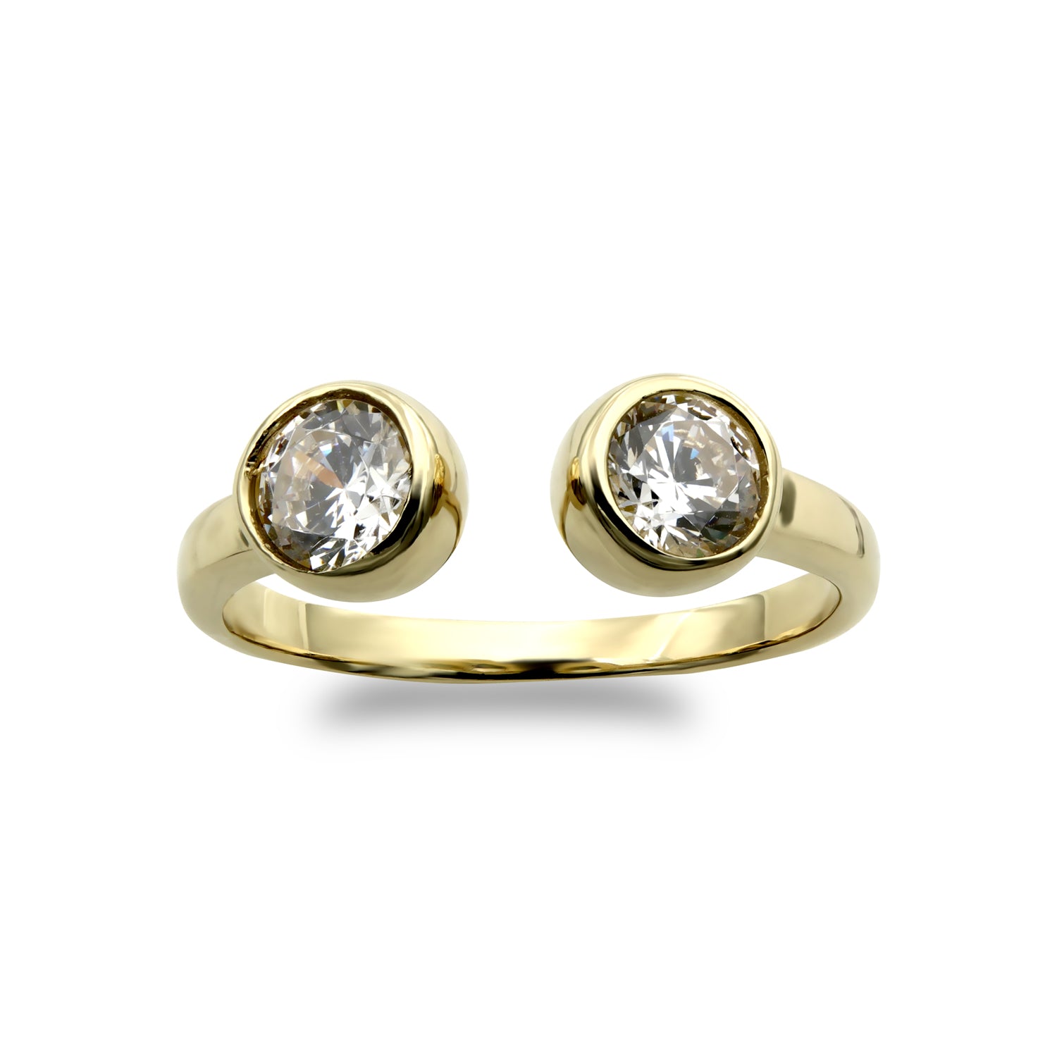 9ct Gold  Donut Set CZ Torque Toe Ring 5mm - JTR011