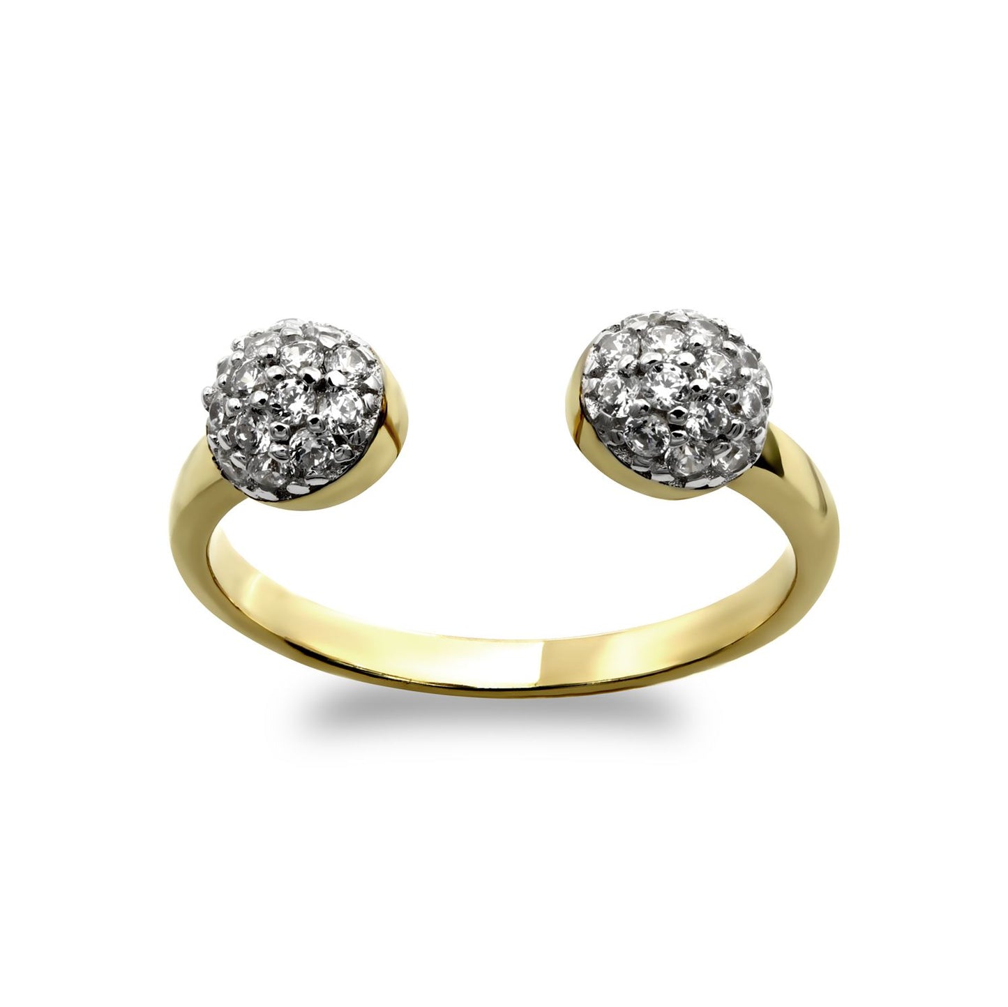 9ct Gold  CZ Cluster Dome Torque Toe Ring - JTR012