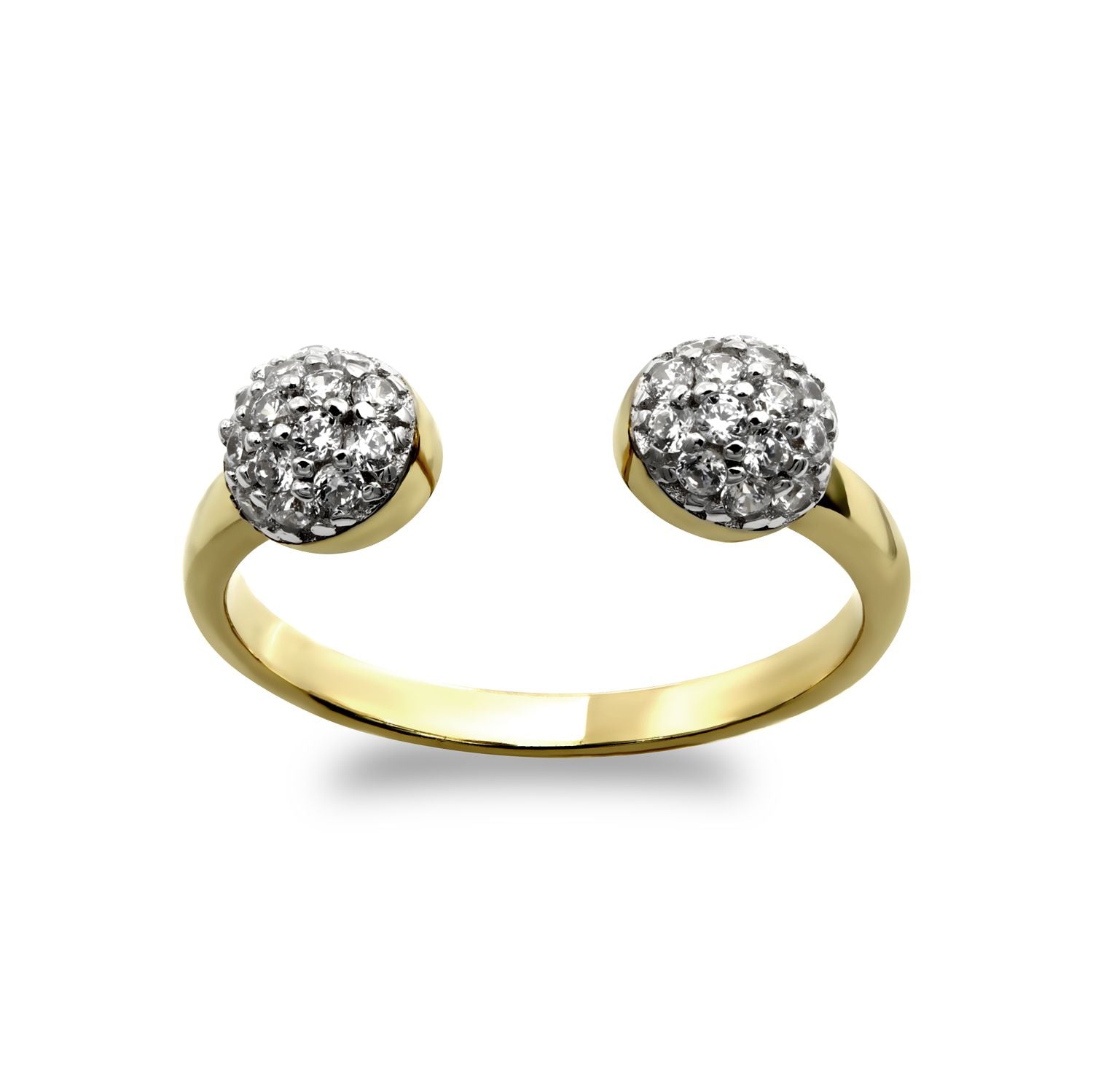 9ct Gold  CZ Cluster Dome Torque Toe Ring - JTR012