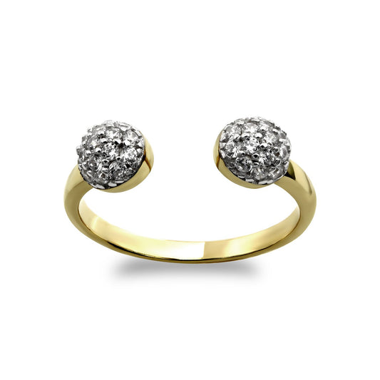 9ct Gold  CZ Cluster Dome Torque Toe Ring - JTR012