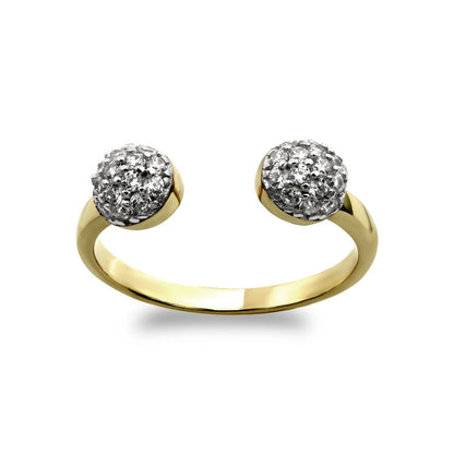 9ct Gold  CZ Cluster Dome Torque Toe Ring - JTR012