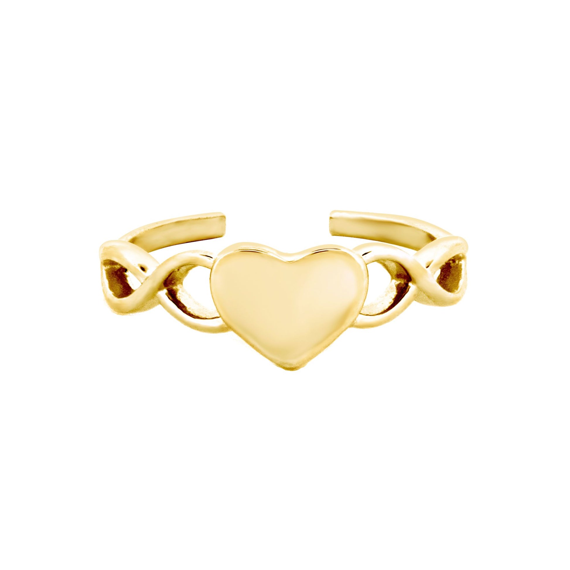 9ct Gold  Infinity Symbol Love Heart Toe Ring - JTR024