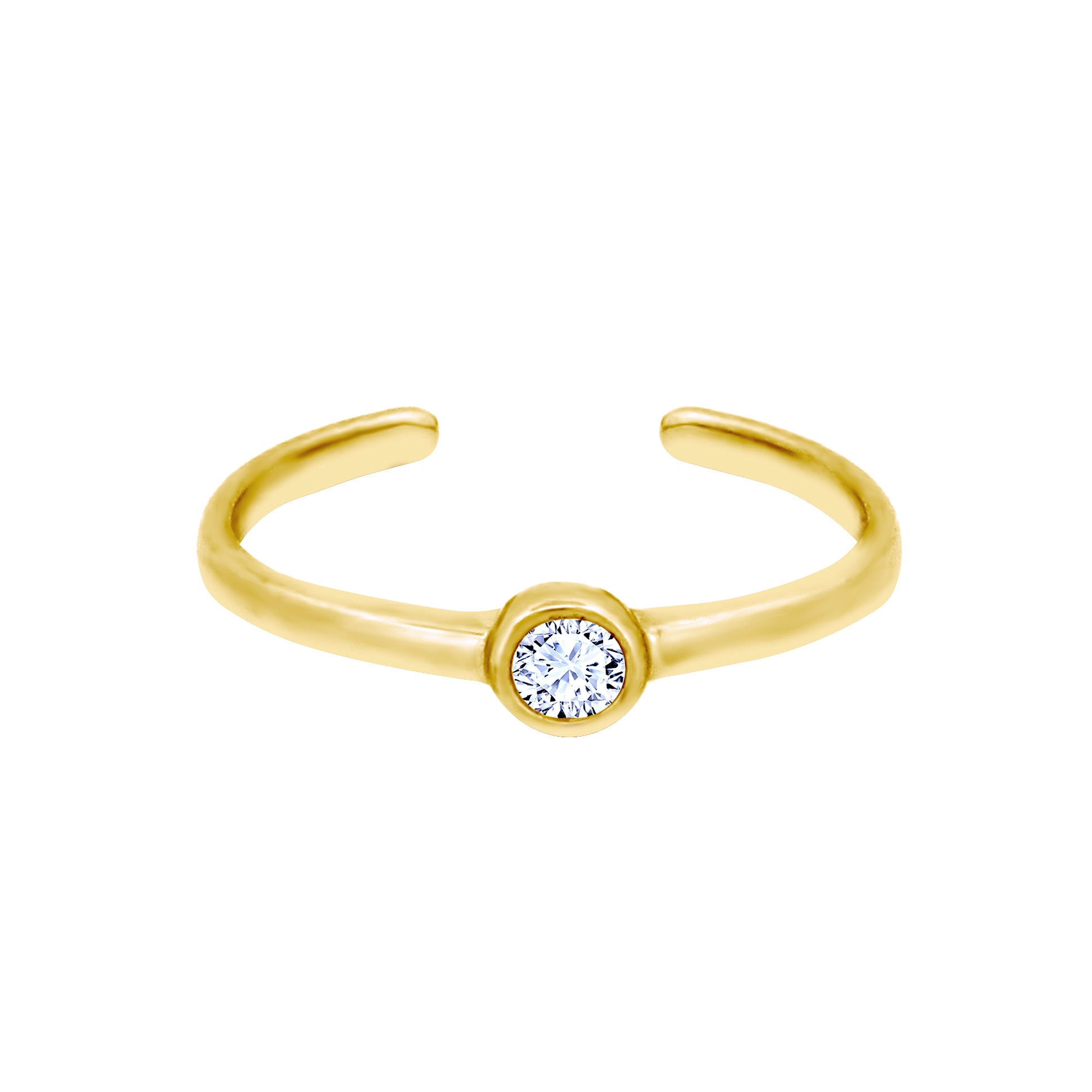 Ladies Solid 9ct Yellow Gold Cubic Zirconia Stylish Toe Ring - JTR028