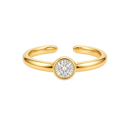 9ct Gold  CZ Bubble Donut Solitaire Toe Ring - JTR028