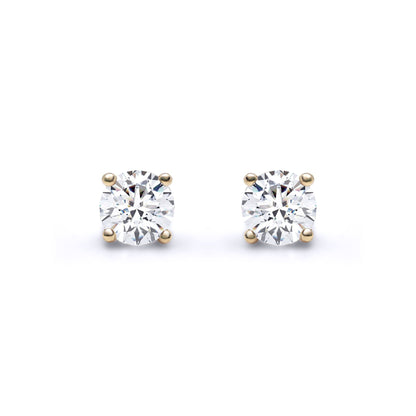18ct Gold  D/VS Lab Created Diamond Solitaire Stud Earrings 0.50ct - LAB18E001-050