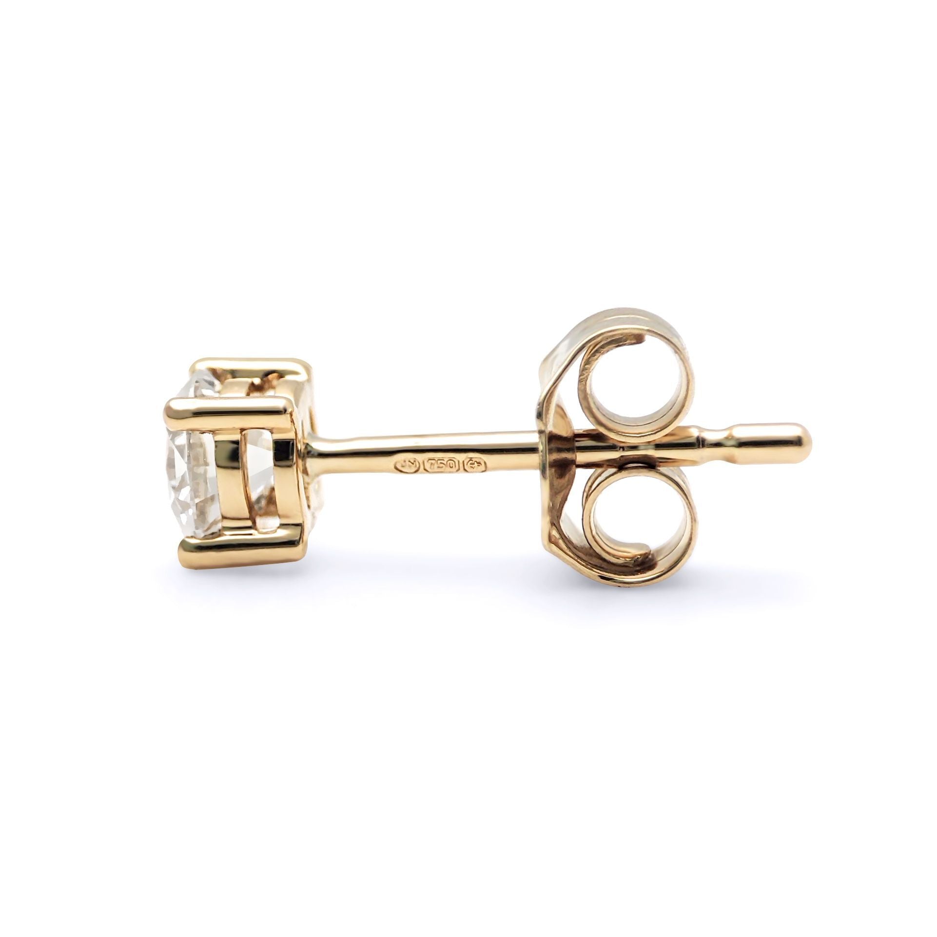 18ct Gold  D/VS Lab Created Diamond Solitaire Stud Earrings 0.50ct - LAB18E001-050