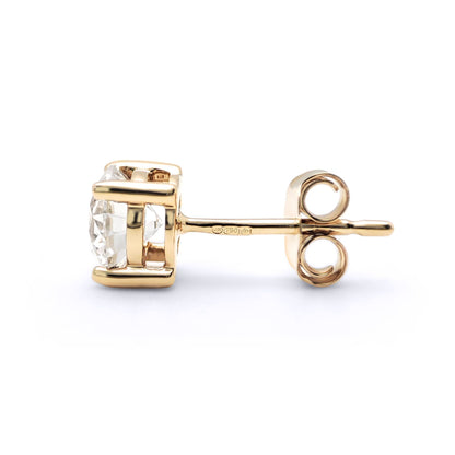 18ct Gold  D/VS Lab Created Diamond Solitaire Stud Earrings 1.40ct - LAB18E001-140