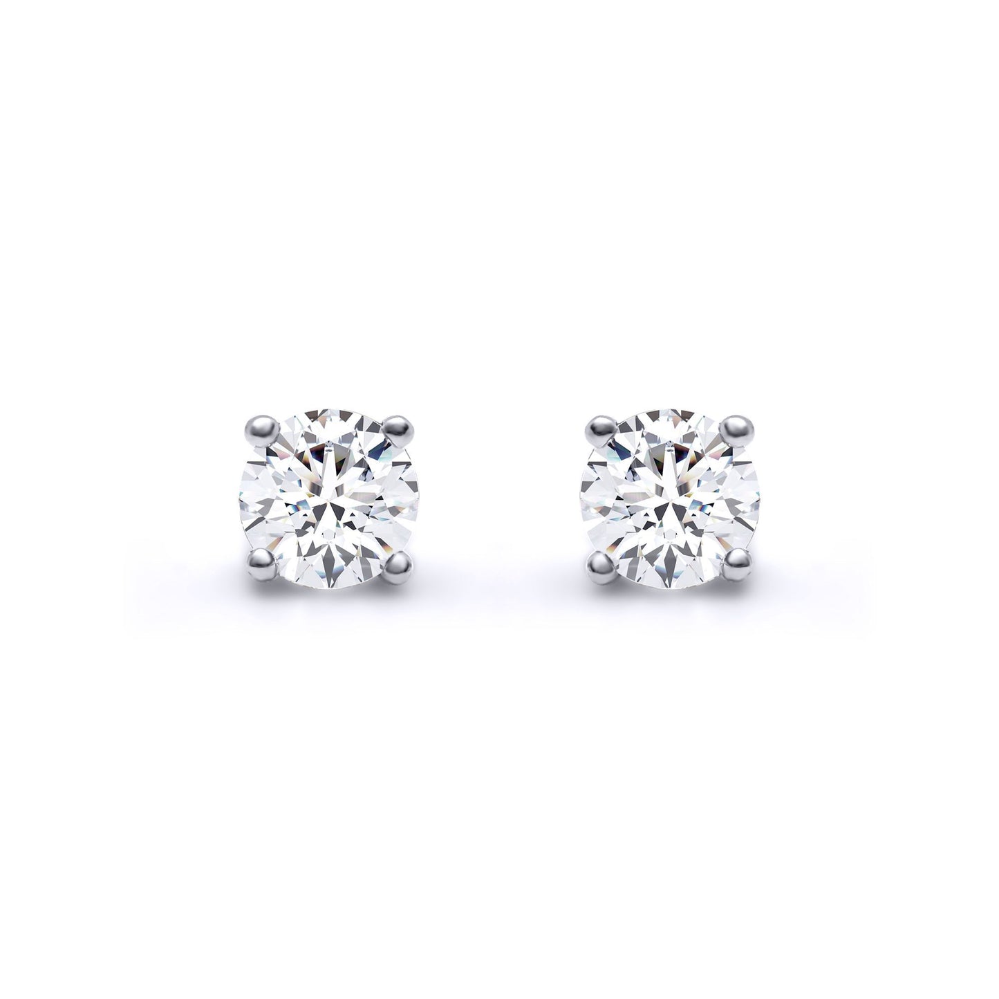 18ct White Gold  D/VS Lab Created Diamond Stud Earrings 0.50ct - LAB18E005-050