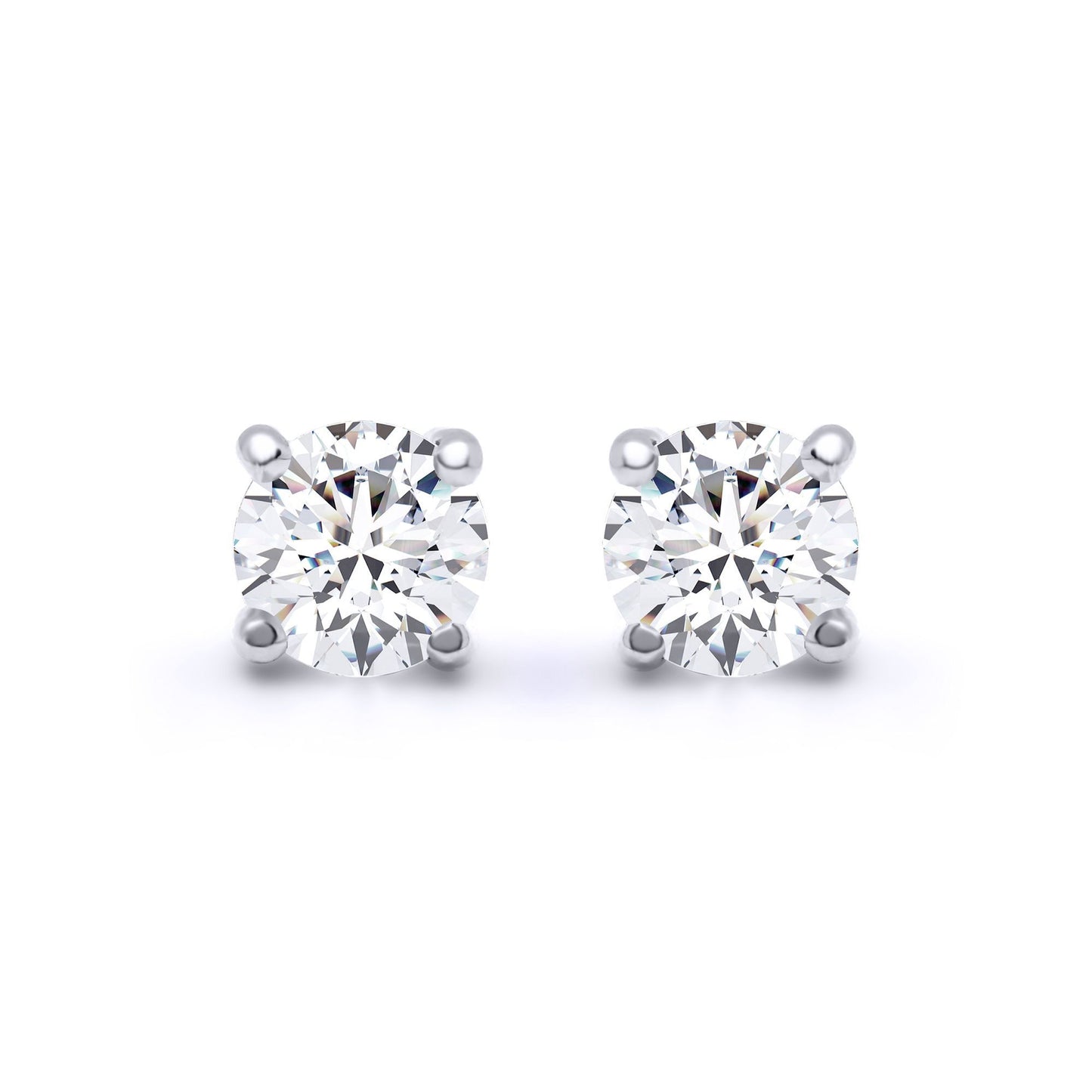 18ct White Gold  D/VS Lab Created Diamond Stud Earrings 1.00ct - LAB18E005-100