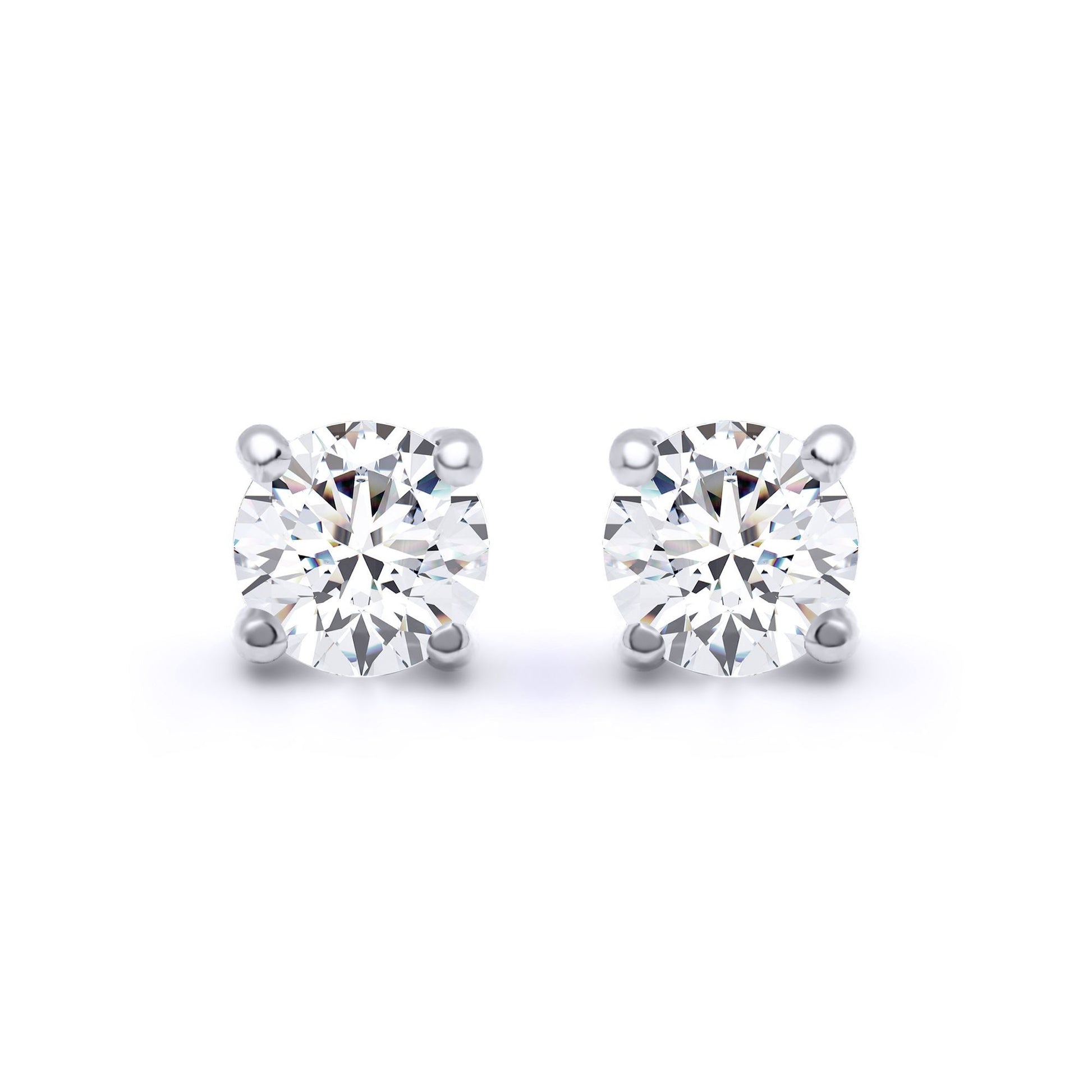 18ct White Gold  D/VS Lab Created Diamond Stud Earrings 1.00ct - LAB18E005-100