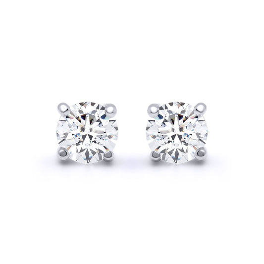 18ct White Gold  D/VS Lab Created Diamond Stud Earrings 1.00ct - LAB18E005-100