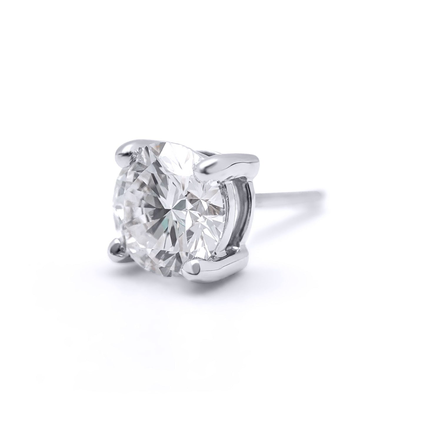 18ct White Gold  D/VS Lab Created Diamond Stud Earrings 1.00ct - LAB18E005-100
