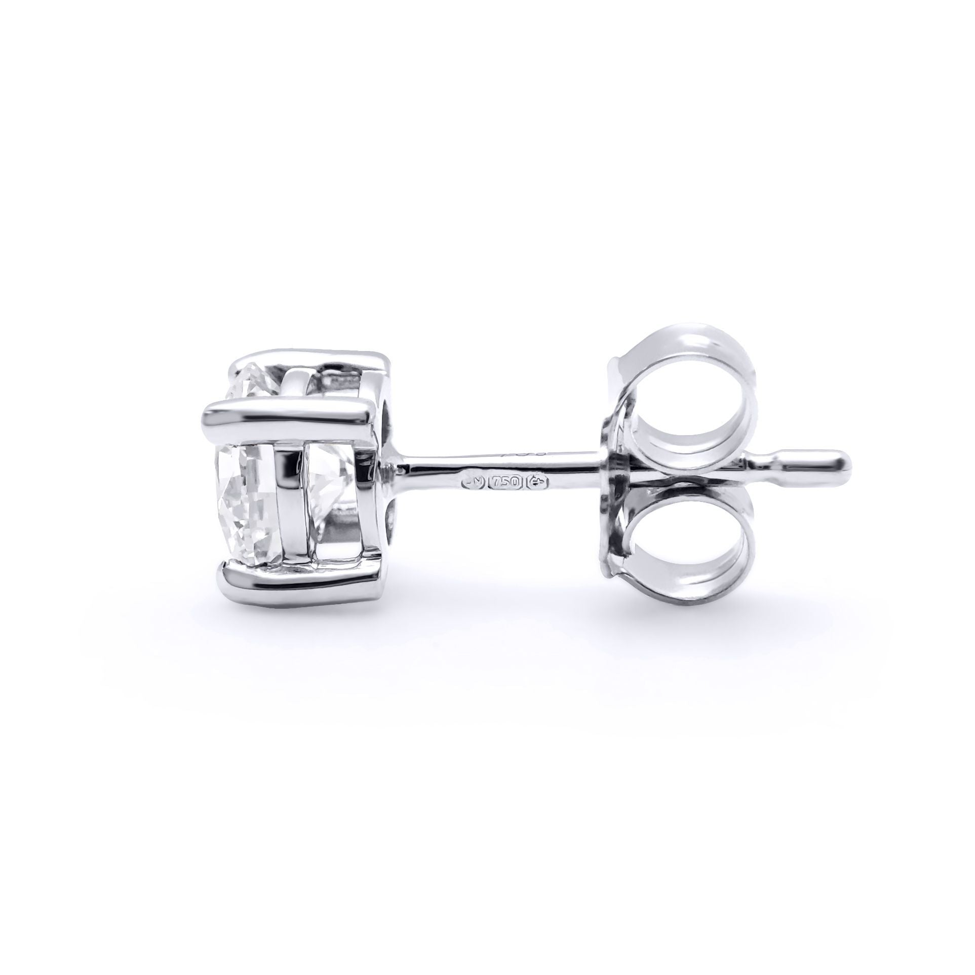 18ct White Gold  D/VS Lab Created Diamond Stud Earrings 1.00ct - LAB18E005-100