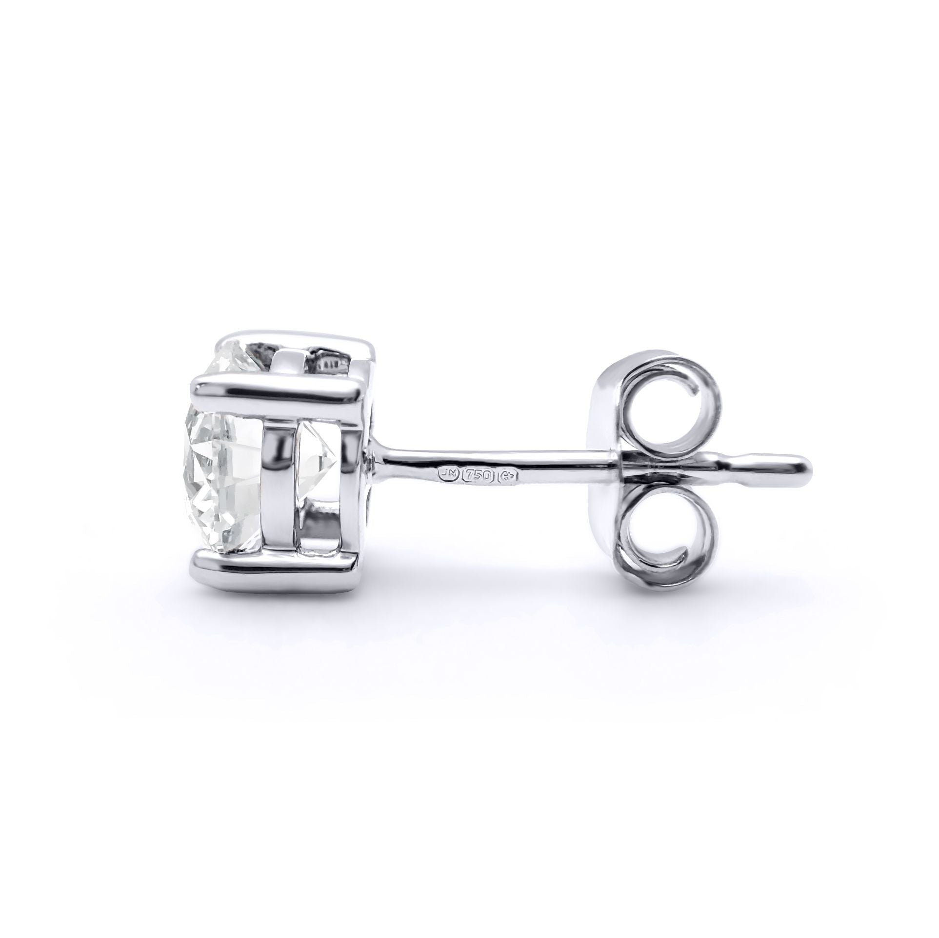 18ct White Gold  D/VS Lab Created Diamond Stud Earrings 2.00ct - LAB18E005-200