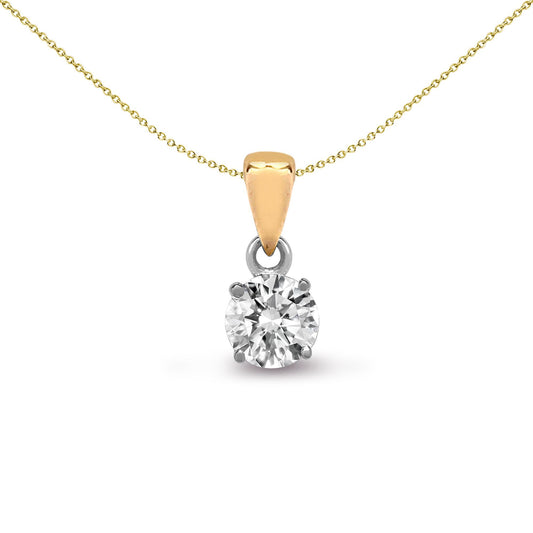 18ct Gold  0.25ct D/VS Lab Grown Diamond Solitaire Charm Pendant - LAB18P004-025