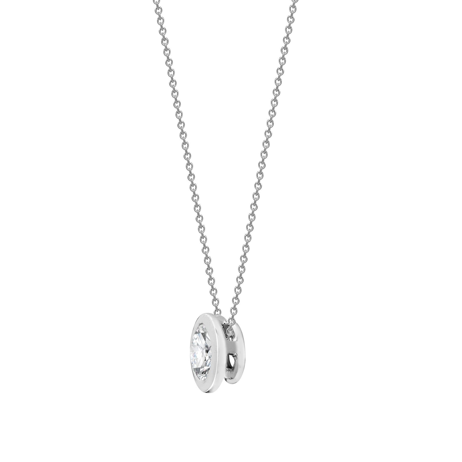 18ct White Gold  0.25ct D/VS Lab Grown Diamond Slider Pendant - LAB18P323-025