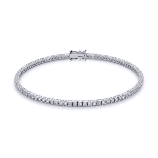 9ct White Gold  1.00ct Lab Grown Diamond Line Tennis Bracelet - LAB9B018-100