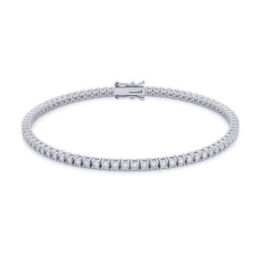 9ct White Gold  2.00ct Lab Grown Diamond Line Tennis Bracelet - LAB9B018-200