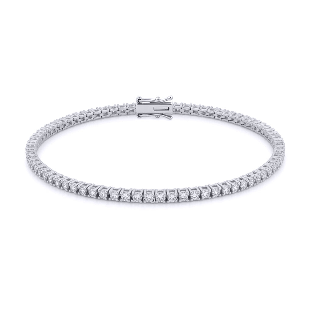 9ct White Gold  2ct Certified Lab Grown Diamond Tennis Bracelet - LAB9B018-200