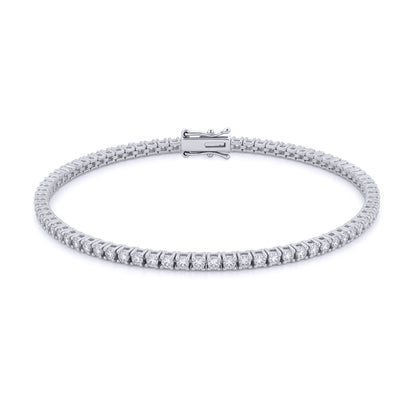 9ct White Gold  2ct Certified Lab Grown Diamond Tennis Bracelet - LAB9B018-200