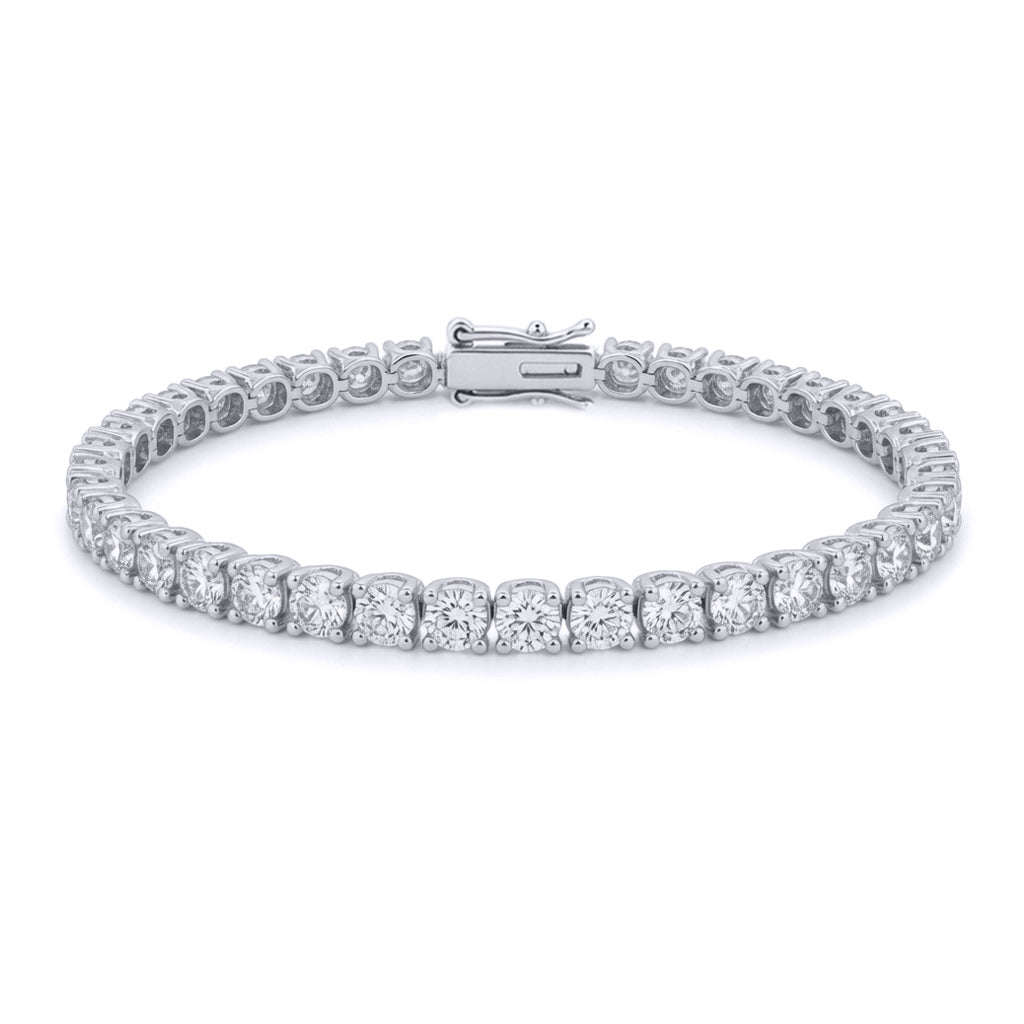 9ct White Gold  10ct Certified Lab Grown Diamond Tennis Bracelet - LAB9B019-1000