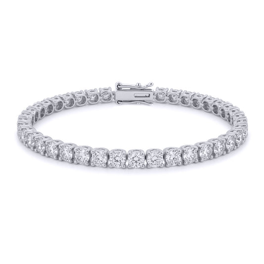 9ct White Gold  10ct Certified Lab Grown Diamond Tennis Bracelet - LAB9B019-1000