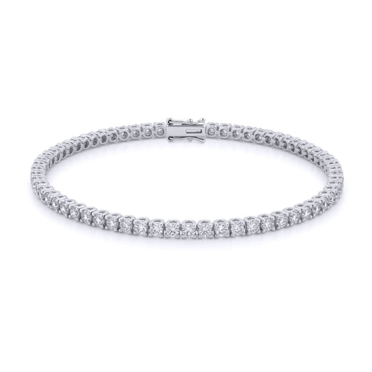 9ct White Gold  3.00ct Lab Grown Diamond Line Tennis Bracelet - LAB9B019-300