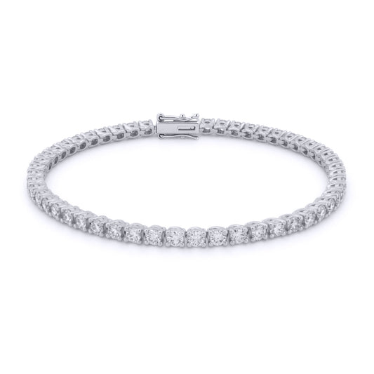 9ct White Gold  4.00ct Lab Grown Diamond Line Tennis Bracelet - LAB9B019-400