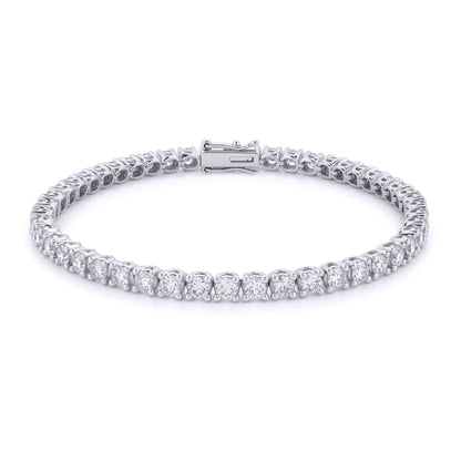9ct White Gold  5ct Certified Lab Grown Diamond Tennis Bracelet - LAB9B019-500