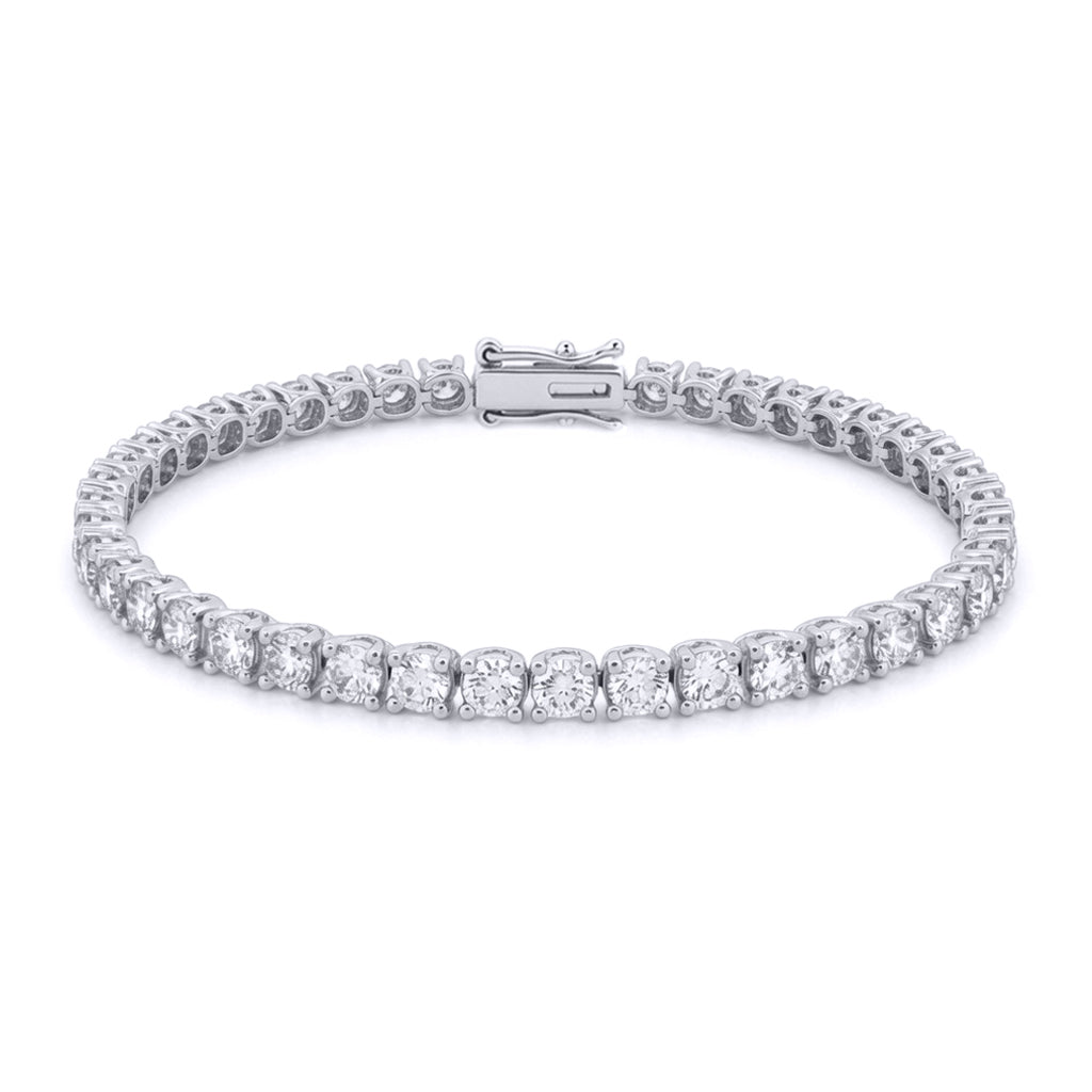 9ct White Gold  8ct Certified Lab Grown Diamond Tennis Bracelet - LAB9B019-800