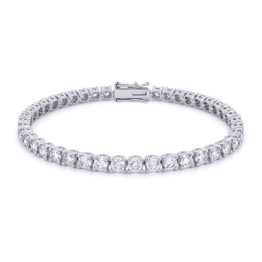 9ct White Gold  8.00ct Lab Grown Diamond Line Tennis Bracelet - LAB9B019-800