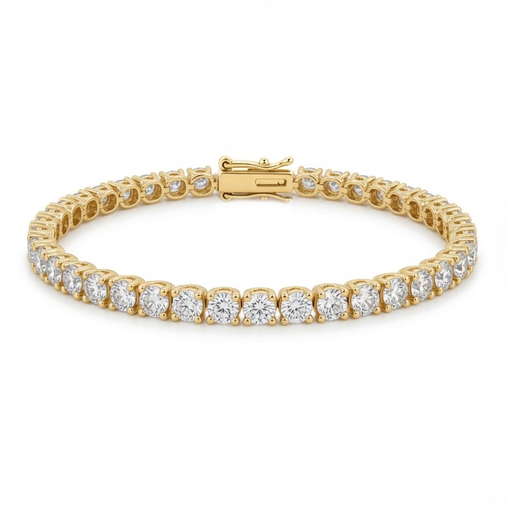 9ct Yellow Gold  10.00ct Lab Grown Diamond Line Tennis Bracelet - LAB9B095-1000