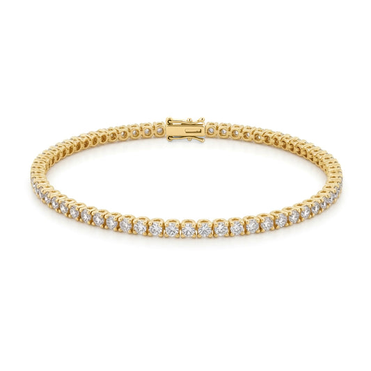 9ct Yellow Gold  3.00ct Lab Grown Diamond Line Tennis Bracelet - LAB9B095-300