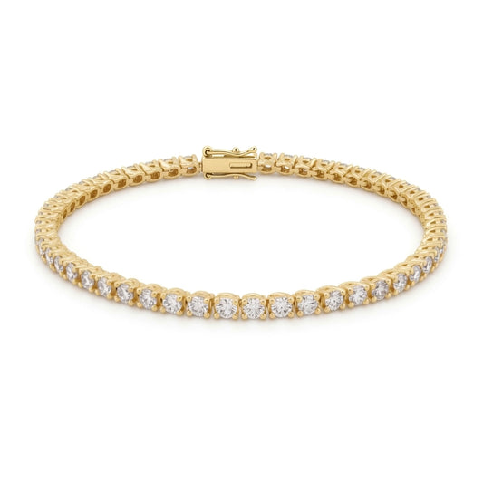 9ct Yellow Gold  4.00ct Lab Grown Diamond Line Tennis Bracelet - LAB9B095-400