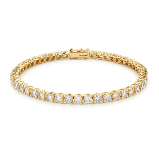 9ct Yellow Gold  5.00ct Lab Grown Diamond Line Tennis Bracelet - LAB9B095-500
