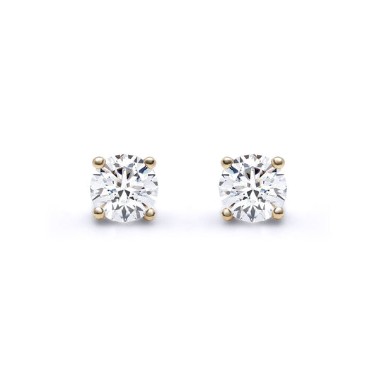 9ct Gold  D/VS Lab Created Diamond Solitaire Stud Earrings 0.50ct - LAB9E092-050