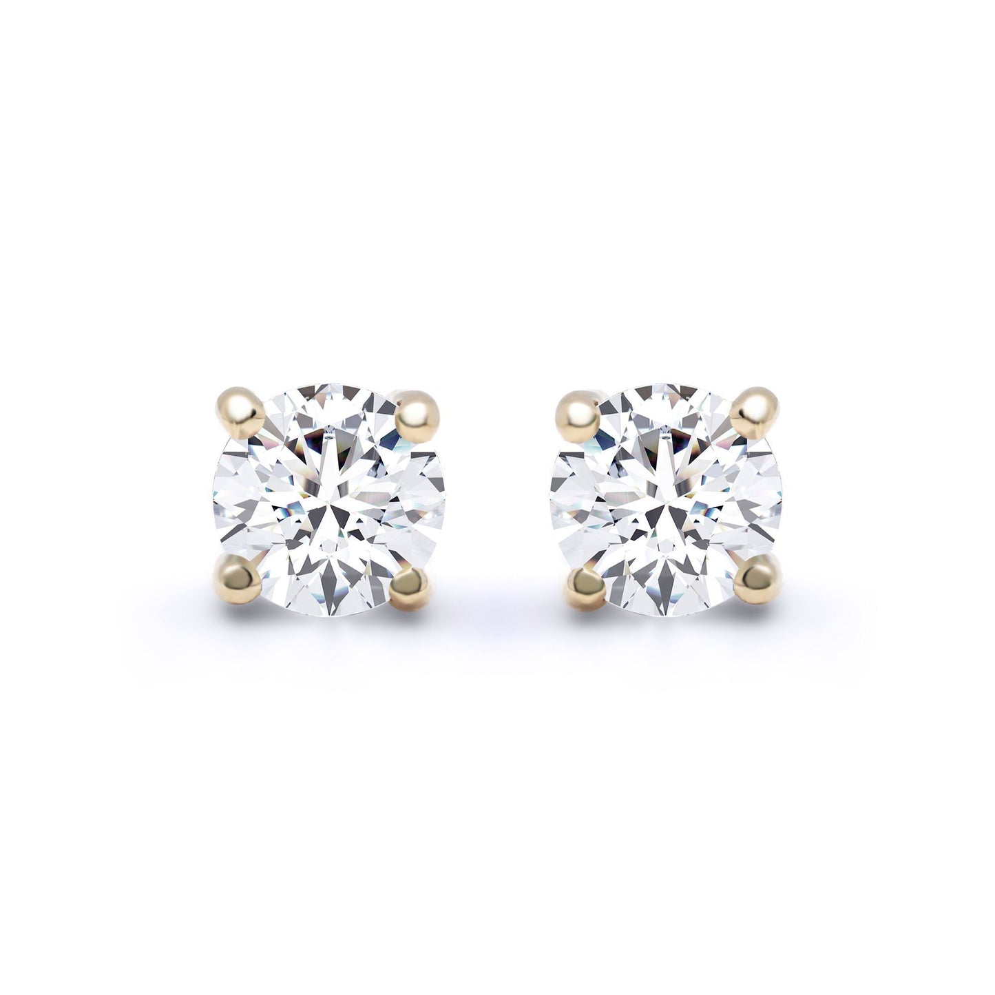 9ct Gold  D/VS Lab Created Diamond Solitaire Stud Earrings 1.00ct - LAB9E092-100