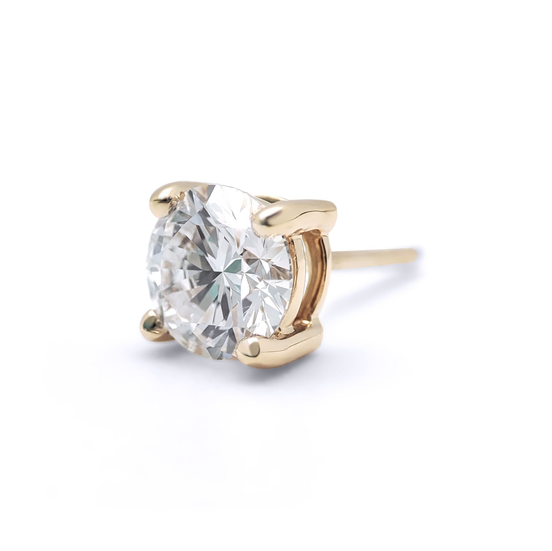 9ct Gold  D/VS Lab Created Diamond Solitaire Stud Earrings 1.00ct - LAB9E092-100